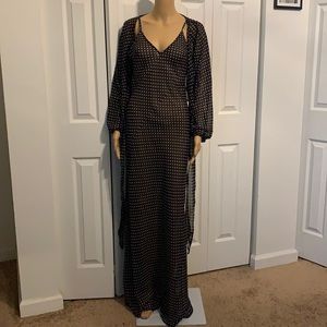 2pcs Sheer polka dot maxi beach set